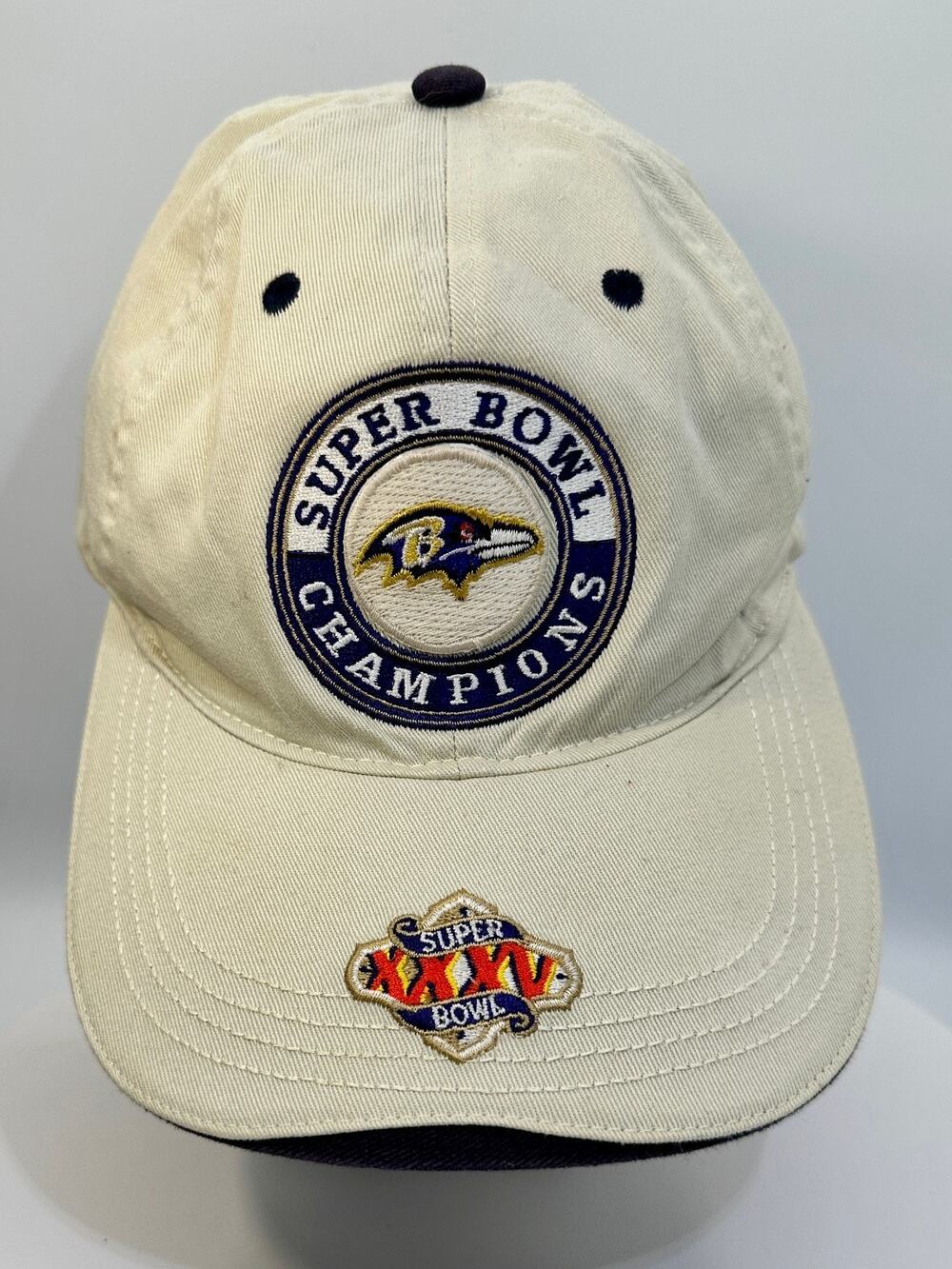 Vintage Baltimore Ravens Super Bowl XXXV Champions Hat NFL Strapback Cap OSFA